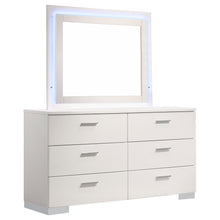 Load image into Gallery viewer, Felicity 6-drawer Dresser with LED Mirror Glossy White

