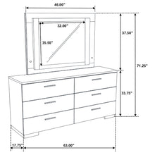 Load image into Gallery viewer, Felicity 6-drawer Dresser with LED Mirror Glossy White
