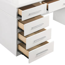 Load image into Gallery viewer, Felicity 9-drawer Vanity Desk with Lighted Mirror Glossy White
