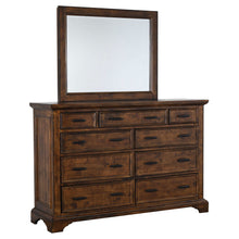 Load image into Gallery viewer, Elk Grove 9-drawer Dresser with Mirror with Jewelry Tray Vintage Bourbon
