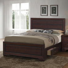 Load image into Gallery viewer, Kauffman Wood Eastern King Storage Panel Bed Dark Cocoa
