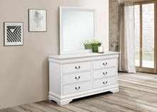 Load image into Gallery viewer, Louis Philippe 6-drawer Dresser with Mirror White
