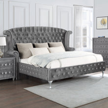 Load image into Gallery viewer, Deanna Upholstered California King Wingback Bed Grey

