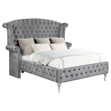 Load image into Gallery viewer, Deanna Upholstered Queen Wingback Bed Grey
