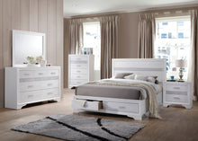 Load image into Gallery viewer, Miranda Wood California King Storage Panel Bed White
