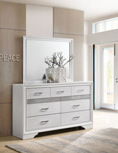 Load image into Gallery viewer, Miranda 7-drawer Dresser with Mirror White and Rhinestone
