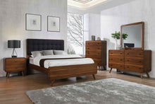 Load image into Gallery viewer, Robyn Wood Eastern King Panel Bed Dark Walnut
