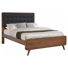 Load image into Gallery viewer, Robyn Wood California King Panel Bed Dark Walnut
