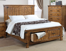 Load image into Gallery viewer, Brenner Wood California King Storage Panel Bed Rustic Honey
