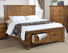 Load image into Gallery viewer, Brenner Wood Queen Storage Panel Bed Rustic Honey
