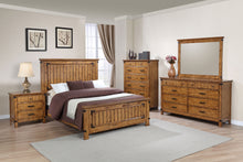 Load image into Gallery viewer, Brenner Wood Queen Panel Bed Rustic Honey
