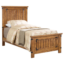 Load image into Gallery viewer, Brenner Wood Twin Panel Bed Rustic Honey
