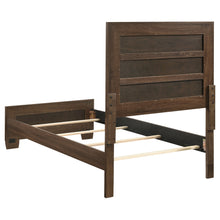 Load image into Gallery viewer, Brandon Wood Twin Panel Bed Warm Brown
