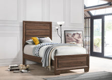 Load image into Gallery viewer, Brandon Wood Twin Panel Bed Warm Brown
