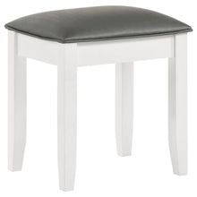 Load image into Gallery viewer, Barzini Upholstered Vanity Stool Metallic and White
