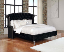 Load image into Gallery viewer, Deanna Upholstered California King Wingback Bed Black
