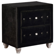 Load image into Gallery viewer, Deanna Upholstered 2-drawer Nightstand Black
