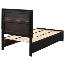 Load image into Gallery viewer, Miranda Wood Twin Storage Panel Bed Black
