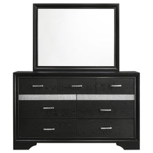 Load image into Gallery viewer, Miranda 7-drawer Dresser with Mirror Black and Rhinestone

