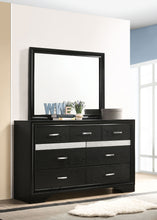Load image into Gallery viewer, Miranda 7-drawer Dresser with Mirror Black and Rhinestone
