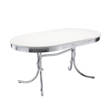 Load image into Gallery viewer, Retro Oval Dining Table Glossy White and Chrome
