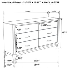 Load image into Gallery viewer, Watson 6-drawer Dresser Grey Oak
