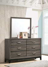 Load image into Gallery viewer, Watson 6-drawer Dresser with Mirror Grey Oak and Black
