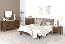 Load image into Gallery viewer, Mays Wood Eastern King Panel Bed Walnut

