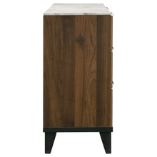 Load image into Gallery viewer, Mays 6-drawer Dresser Walnut Brown with Faux Marble Top
