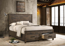 Load image into Gallery viewer, Woodmont Eastern King Storage Bed Rustic Golden Brown
