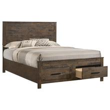 Load image into Gallery viewer, Woodmont California King Storage Bed Rustic Golden Brown
