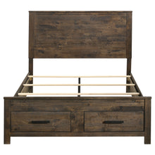 Load image into Gallery viewer, Woodmont Wood Queen Storage Panel Bed Rustic Golden Brown
