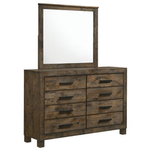 Load image into Gallery viewer, Woodmont 8-drawer Dresser with Mirror Rustic Golden Brown
