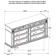 Load image into Gallery viewer, Heidi 9-drawer Dresser Metallic Platinum
