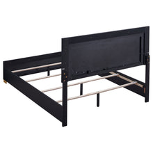 Load image into Gallery viewer, Marceline Wood Queen LED Panel Bed Black
