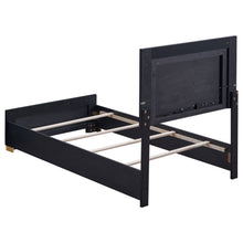 Load image into Gallery viewer, Marceline Wood Twin LED Panel Bed Black

