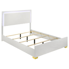 Load image into Gallery viewer, Marceline Wood Full LED Panel Bed White
