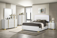 Load image into Gallery viewer, Marceline Wood Full LED Panel Bed White
