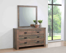 Load image into Gallery viewer, Frederick 6-drawer Dresser with Mirror Weathered Oak
