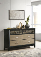 Load image into Gallery viewer, Valencia 6-drawer Dresser Light Brown and Black
