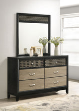 Load image into Gallery viewer, Valencia 6-drawer Dresser with Mirror Light Brown and Black
