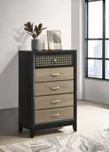 Load image into Gallery viewer, Valencia 5-drawer Chest Light Brown and Black
