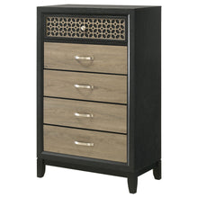 Load image into Gallery viewer, Valencia 5-drawer Chest Light Brown and Black
