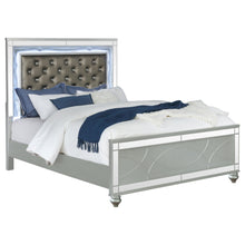 Load image into Gallery viewer, Gunnison Wood California King LED Panel Bed Silver Metallic
