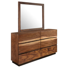 Load image into Gallery viewer, Winslow 6-drawer Dresser with Mirror Smokey Walnut and Coffee Bean
