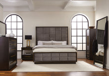 Load image into Gallery viewer, Durango Wood Eastern King Panel Bed Smoked Peppercorn
