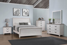 Load image into Gallery viewer, Stillwood Wood Eastern King Sleigh Bed Vintage Linen
