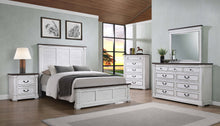 Load image into Gallery viewer, Hillcrest Wood Queen Panel Bed Distressed White
