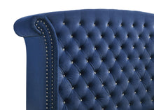 Load image into Gallery viewer, Melody Upholstered California King Wingback Bed Pacific Blue
