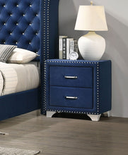 Load image into Gallery viewer, Melody Upholstered 2-drawer Nightstand Pacific Blue
